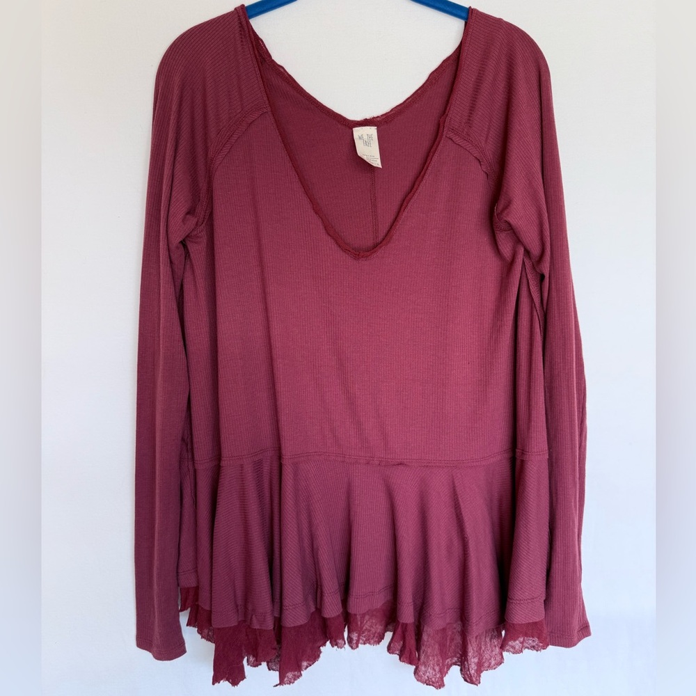 We The Free Burgundy Long Sleeve Top Women’s Size small